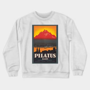 Pilatus Bahn Switzerland Vintage Poster 1910 Crewneck Sweatshirt